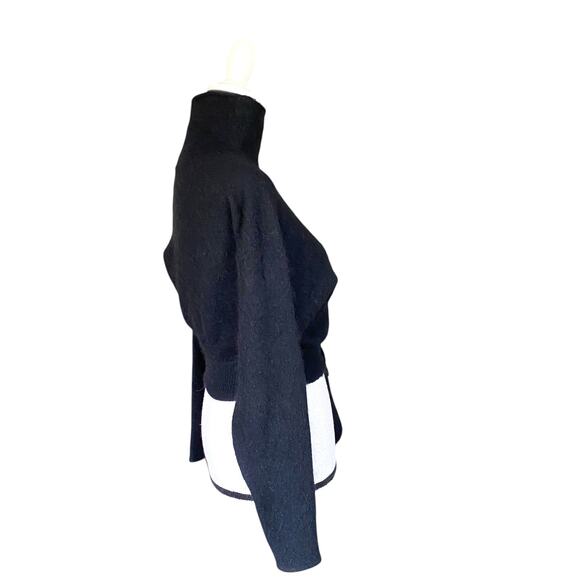 Wilfred Lorin Sweater Funnel Neck Long Dolman Sleeves Sz S Black Balletcore - Picture 6 of 13